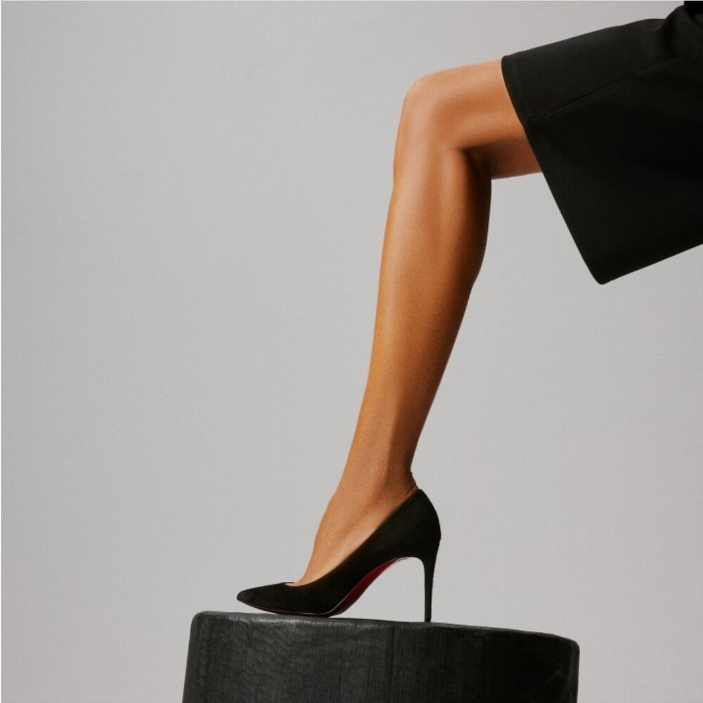 🇮🇹 Christian Louboutin | Kate Black Suede 85mm Pump Size 37